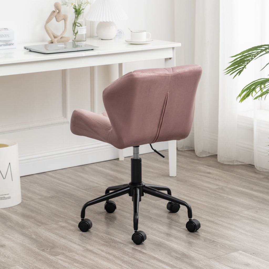 Leoglint Eldon Diamond Tufted Adjustable Swivel Office Chair, Mauve