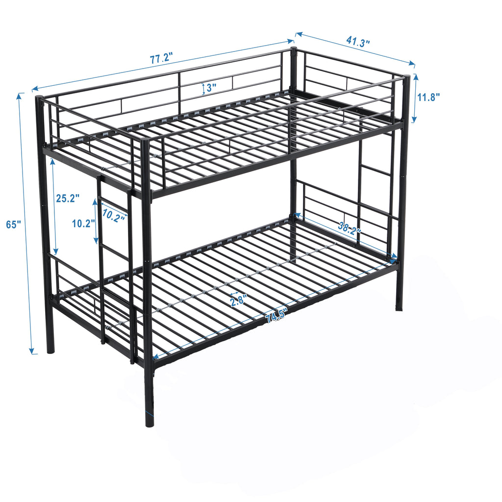 Leoglint METAL BUNK BED FRAME BLACK