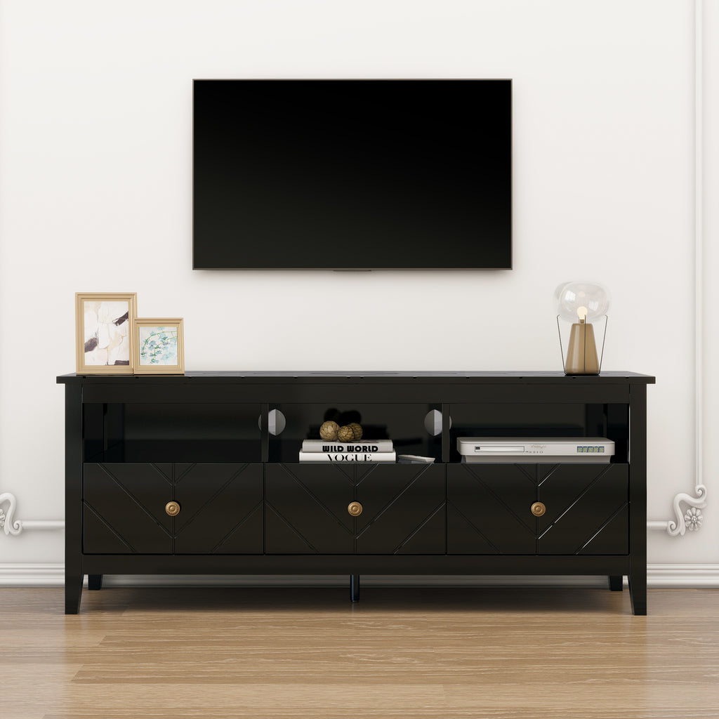 Leoglint 3 drawer TV stand,mid-Century Modern Style,Entertainment Center with Storage, Media Console for Living Room