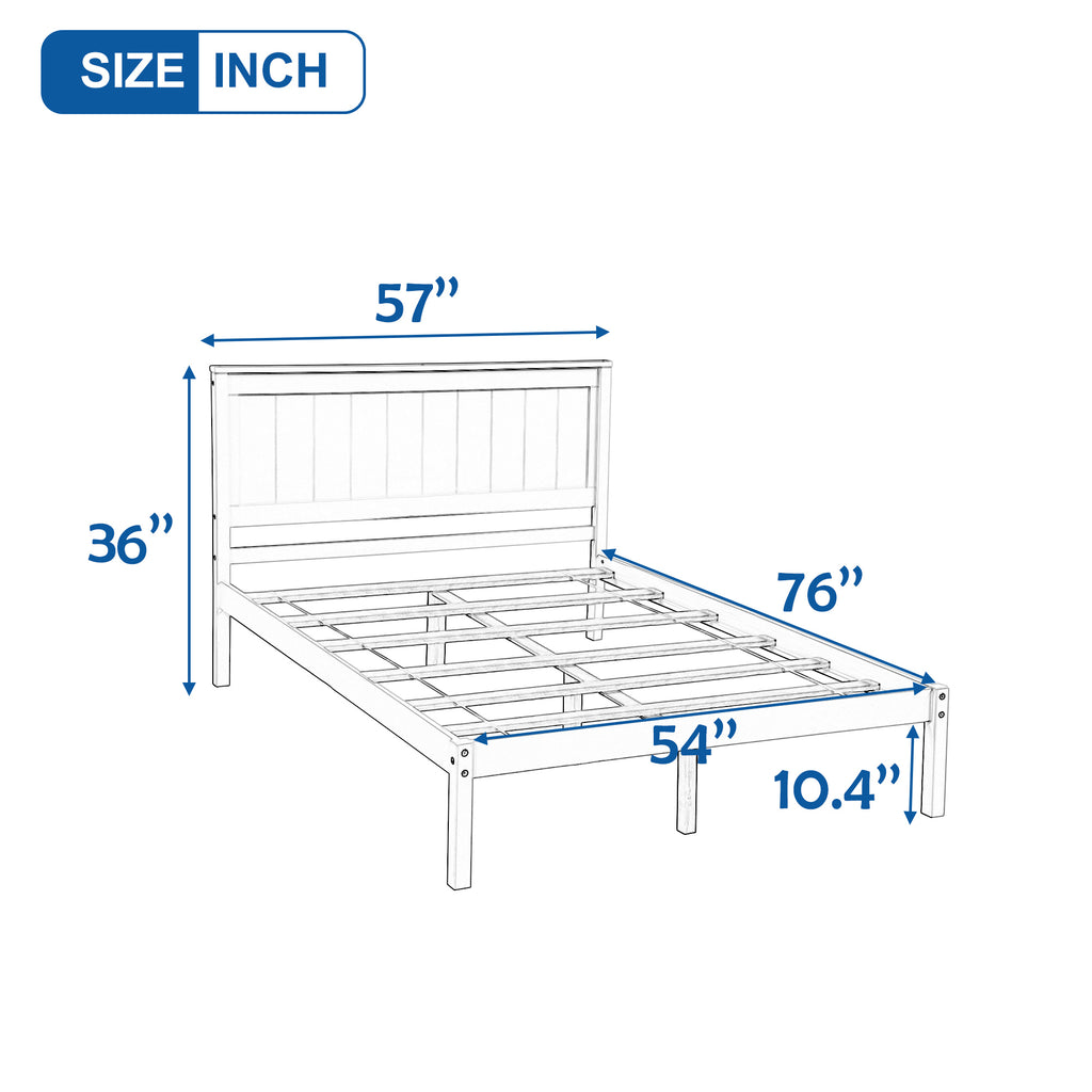 Platform Bed Frame with Headboard, Wood Slat Support, No Box Spring Needed, Full, Espresso(OLD SKU:WF191419AAP)