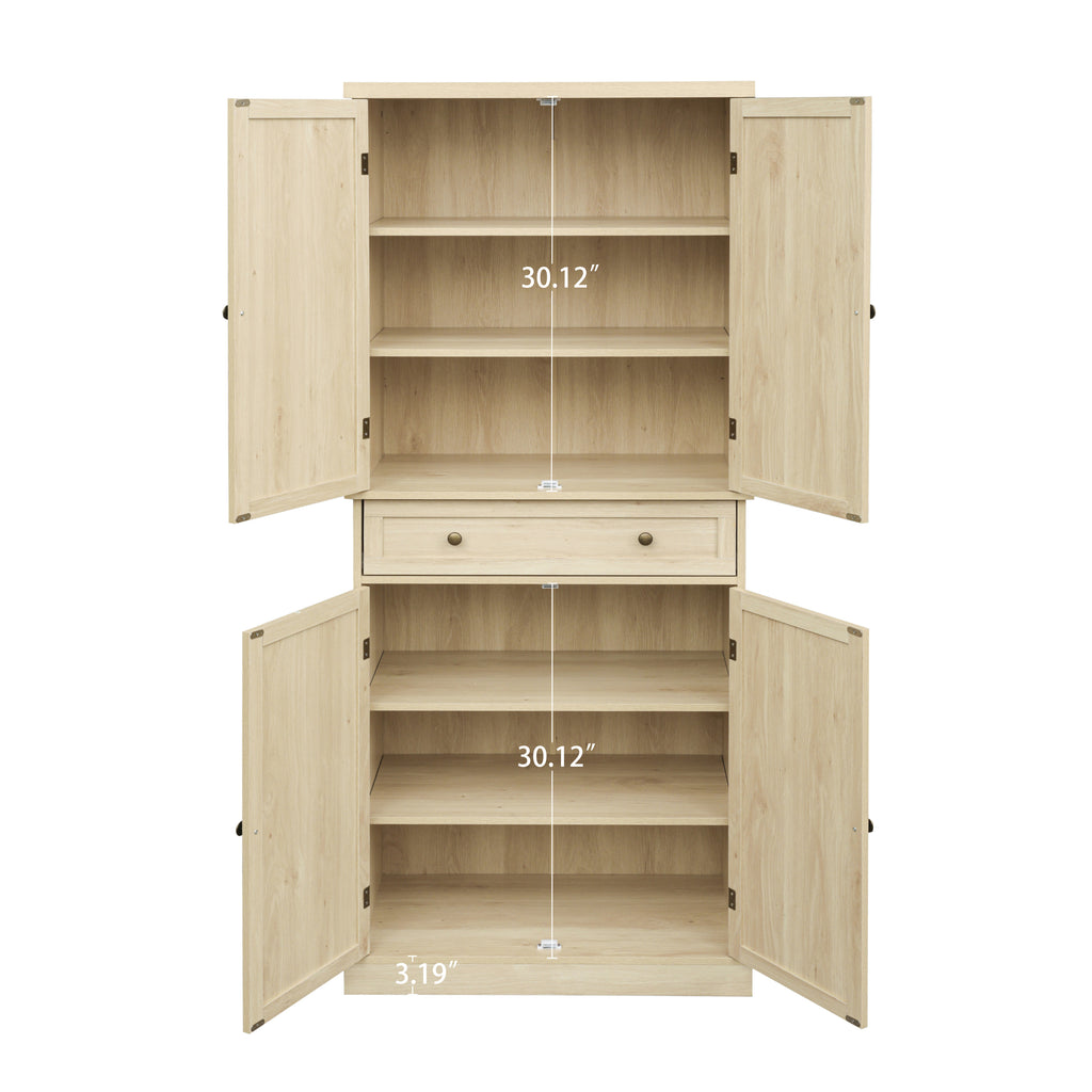 Leoglint Sideboard 4 Door Cabinet with 1 Drawer, with 4 Adjustable Inner Shelves, Storage Cabinet