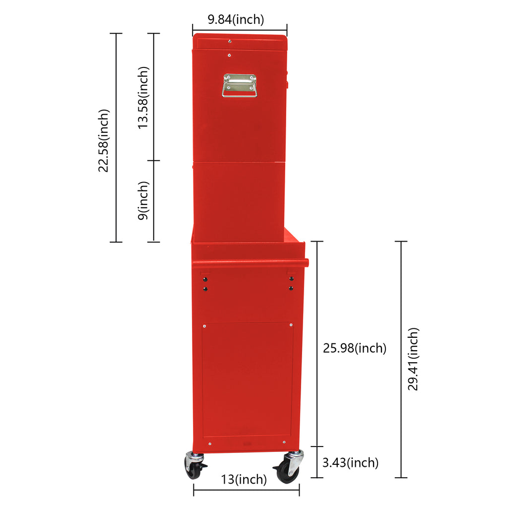 Leoglint High Capacity Rolling Tool Chest with Wheels and Drawers, 6-Drawer Tool Storage Cabinet--RED