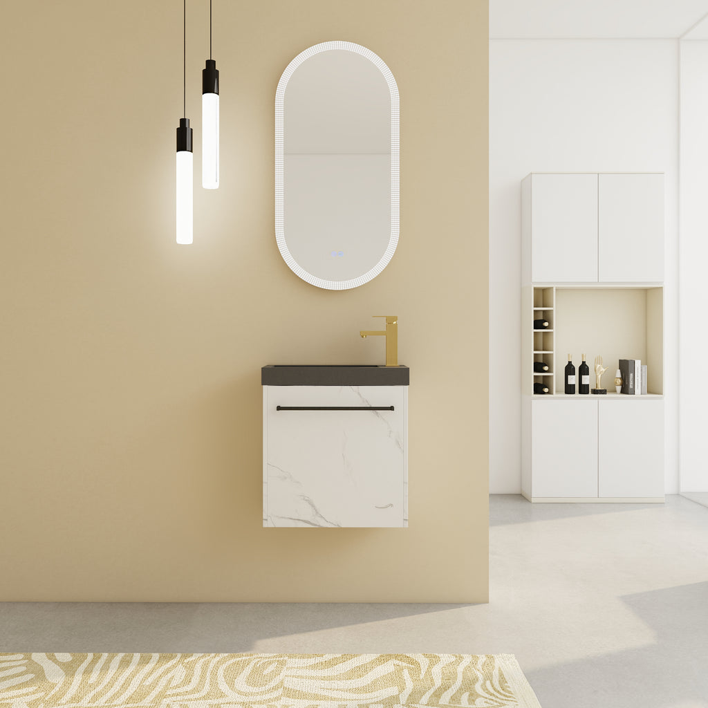 Leoglint 20'' Floating Wall-Mounted Bathroom Vanity with Resin Sink & Soft-Close Cabinet Door