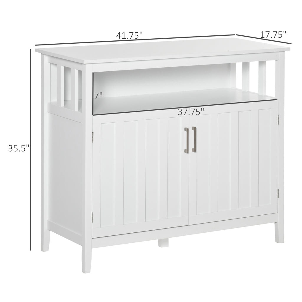 Leoglint Kitchen Sideboard, Buffet Cabinet with 2 Doors, and Adjustable Shelves for Dining Room, White