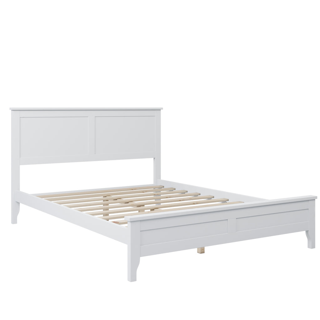 Modern White Solid Wood Full Platform Bed Frame(old sku:WF283524AAK)