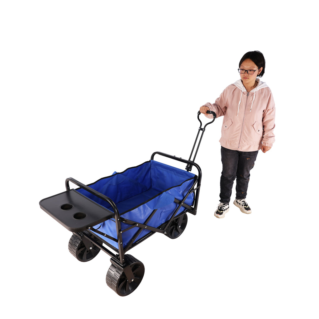 Leoglint Garden cart Folding Wagon Garden Shopping Beach Cart (Blue)