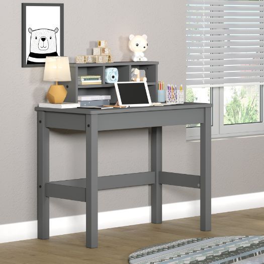 Leoglint ACME Logan Writing Office Desk, Gray Finish 92995