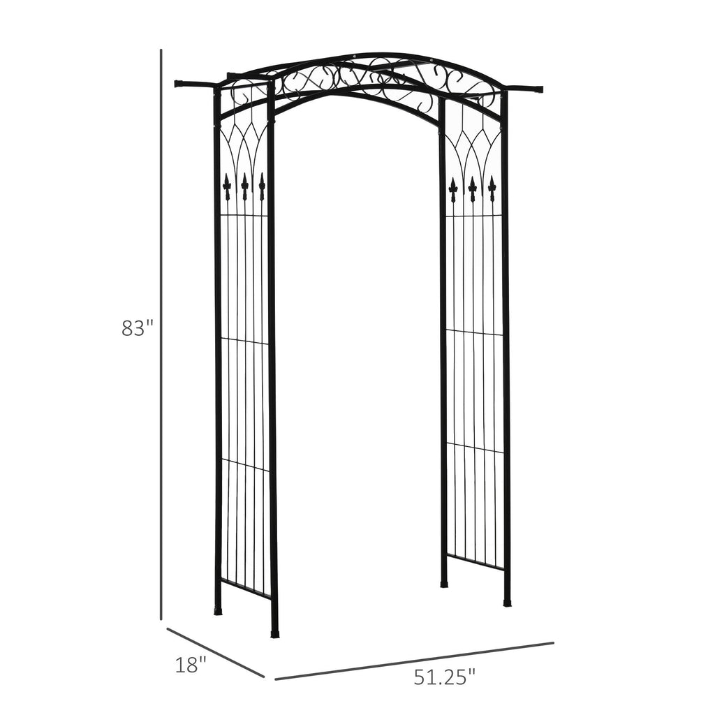 Leoglint 7Ft Outdoor Garden Trellis Arbor, Wedding Arch for Ceremony, Trellis with Scrollwork Design, Ideal for Climbing Vines and Plants