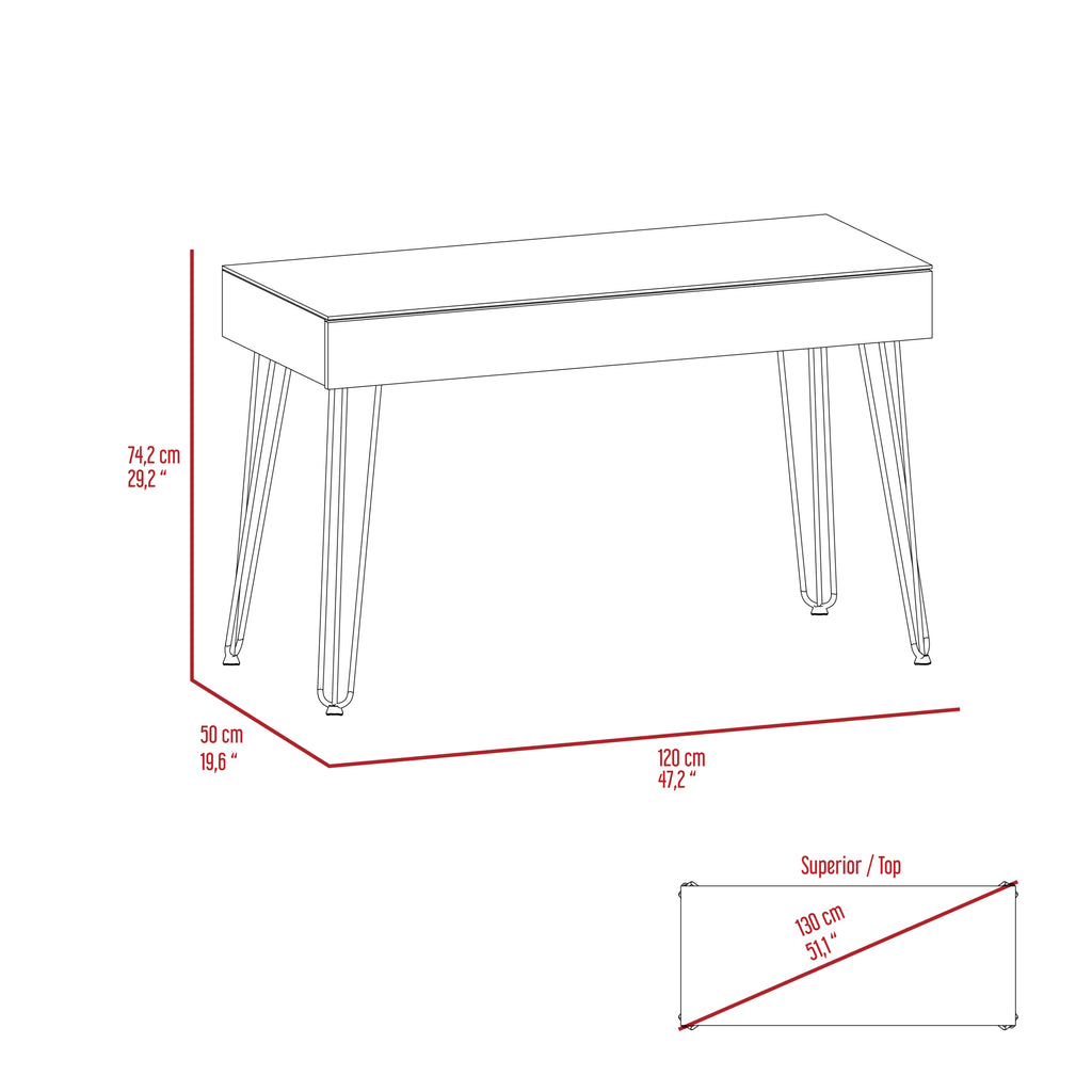 Leoglint Baxter 140 Office Desk, One Shelf, Four Legs -Mahogany