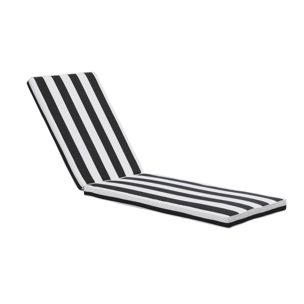 Leoglint 1PCS Outdoor Chair Outdoor Lounge Chair Cushion Replacement Patio Funiture Seat Cushion Chaise Lounge Cushion-Black/white stripe