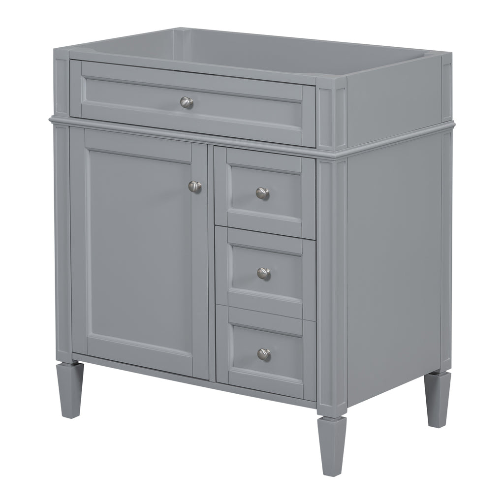 Leoglint 30'' Bathroom Vanity without Top Sink, Modern Bathroom Storage Cabinet with 2 Drawers and a Tip-out Drawer (NOT INCLUDE BASIN)