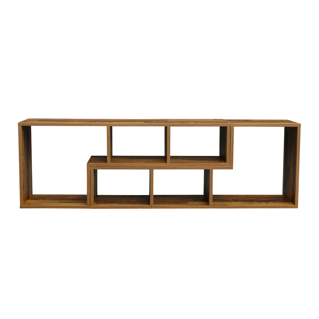 Leoglint Double L-Shaped Oak TV Stand,Display Shelf ,Bookcase for Home Furniture,Fir Wood