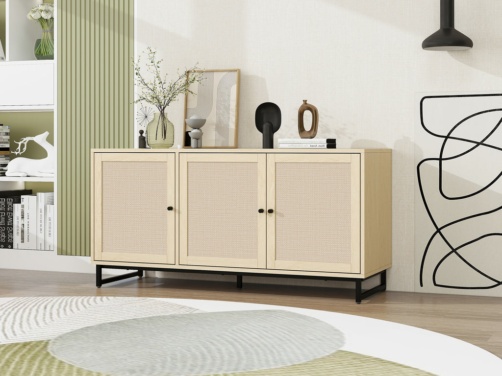 Leoglint 3 Door Cabinet,Sideboard Accent Cabinet, Storage Cabinet for Living Room, Hallway Entryway Kitchen