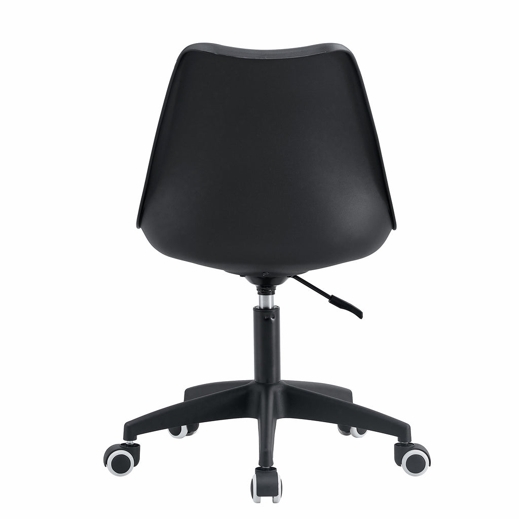 Leoglint Modern family black Office chair, adjustable 360 ° swivel chair engineering plastic armless swivel computer chair, suitable for living room, bedroom, office, hotel dining room