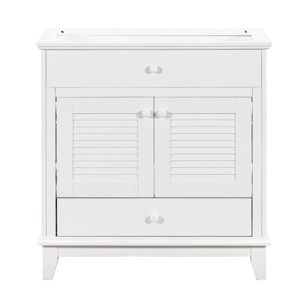 Leoglint 30" Bathroom Vanity Base without Sink, Bathroom Cabinet with Two Doors and One Drawer, White