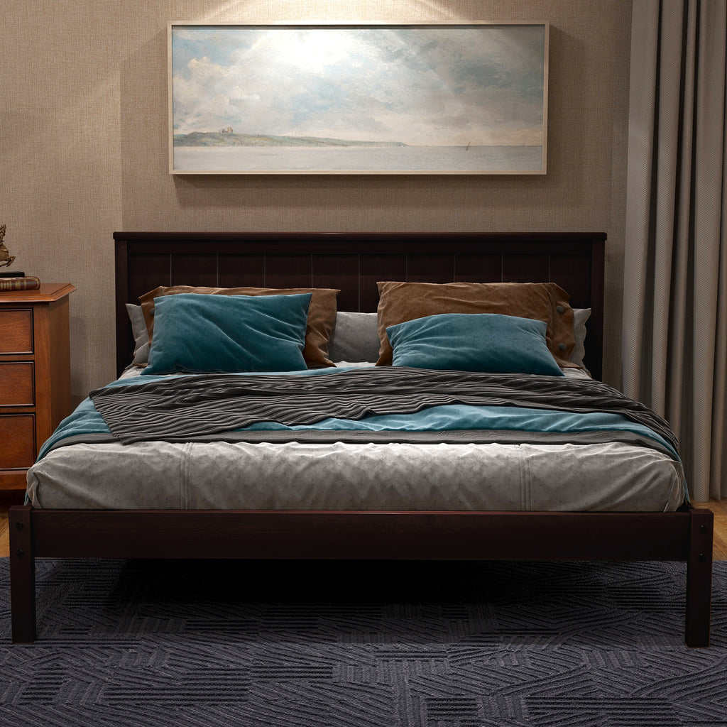 Platform Bed Frame with Headboard, Wood Slat Support, No Box Spring Needed, Full, Espresso(OLD SKU:WF191419AAP)