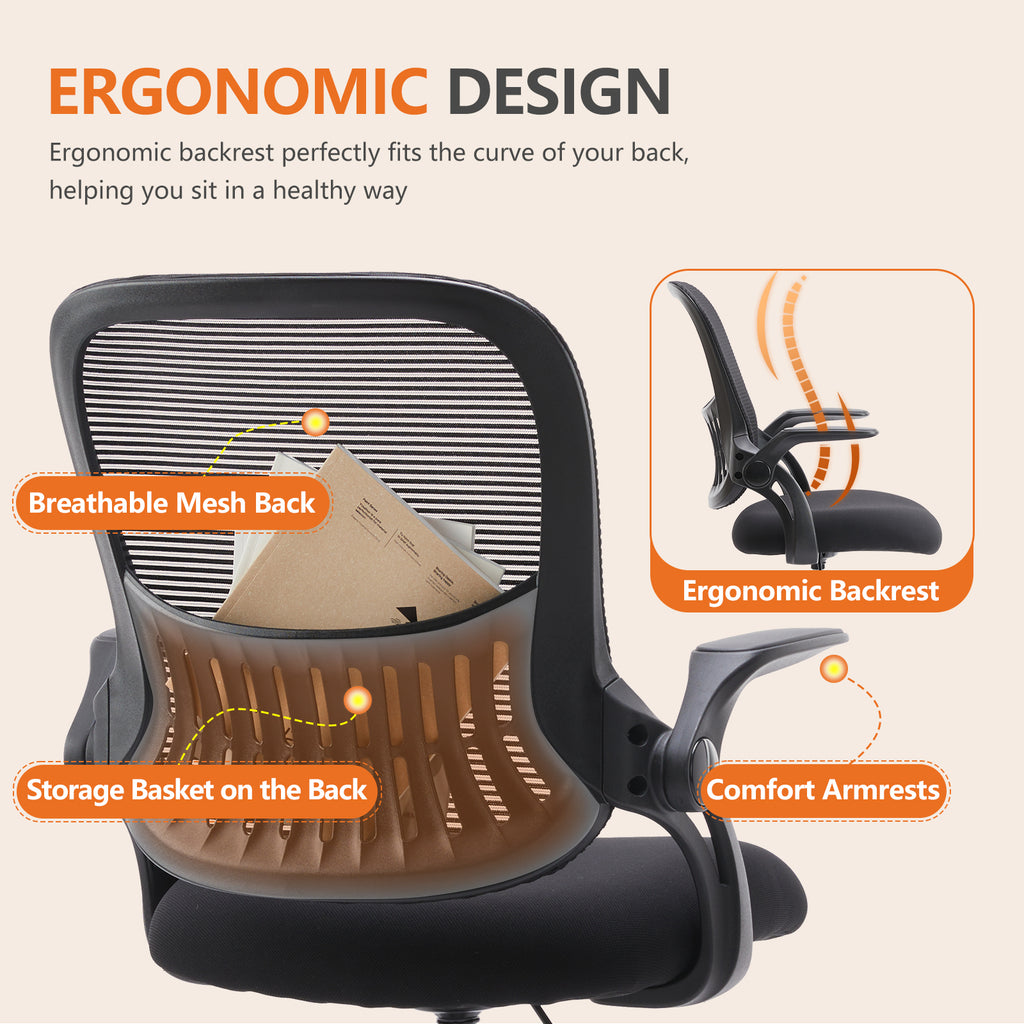 Leoglint Sweetcrispy Drafting Tall Office Chair Ergonomic High Desk Chair with Flip-up Armrests