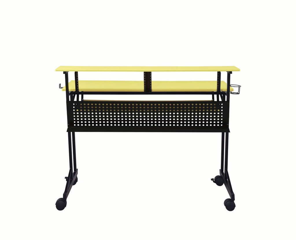 Leoglint ACME Suitor Computer Office Desk, Yellow & Black 92904