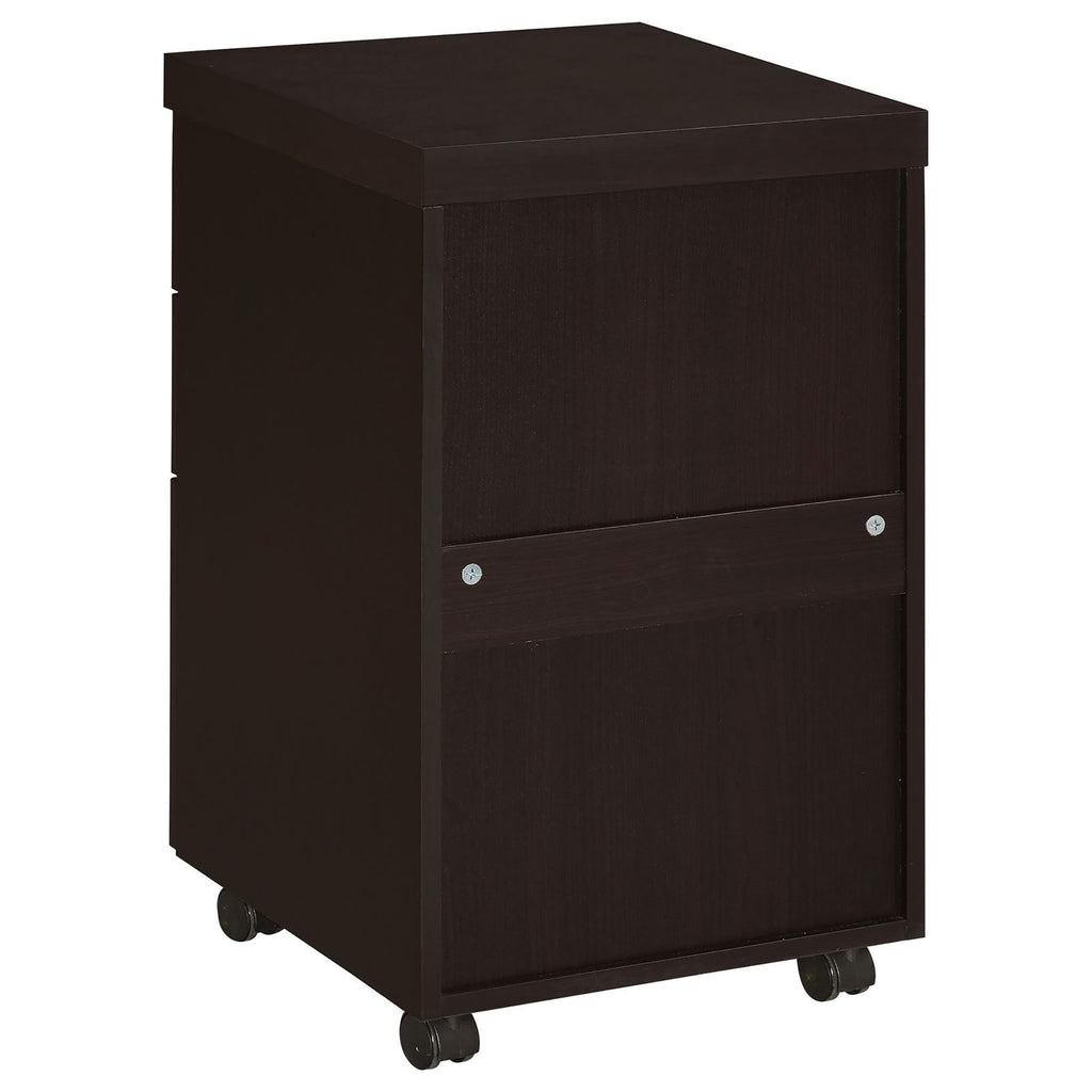 Leoglint Cappuccino 3-Drawer Mobile File Cabinet