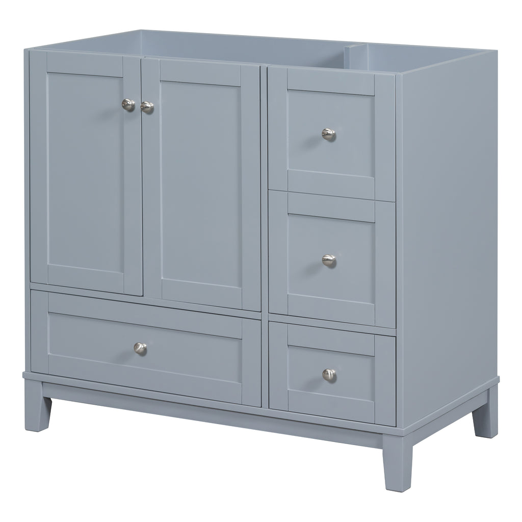 Leoglint [Cabinet Only] 36" Bathroom Vanity-Grey Blue(Sink not included)