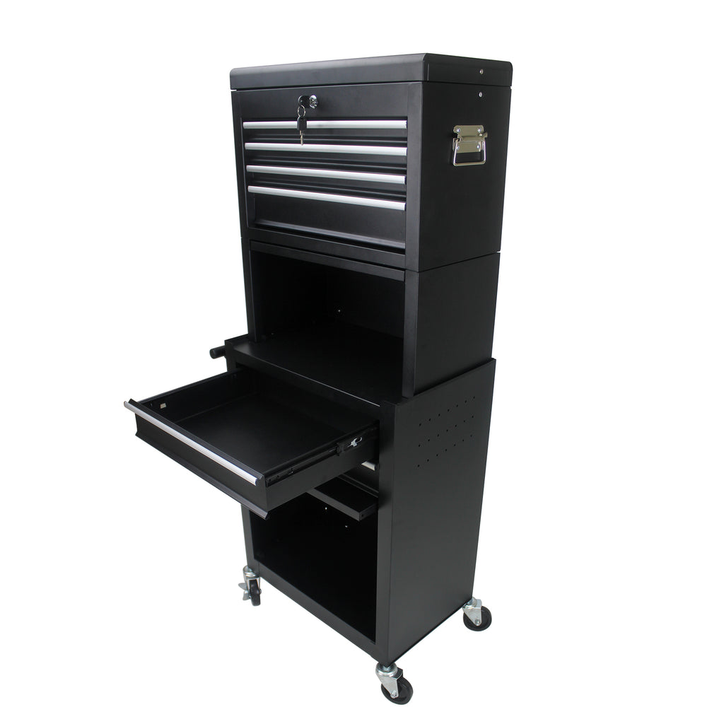 Leoglint High Capacity Rolling Tool Chest with Wheels and Drawers, 6-Drawer Tool Storage Cabinet--BLACK