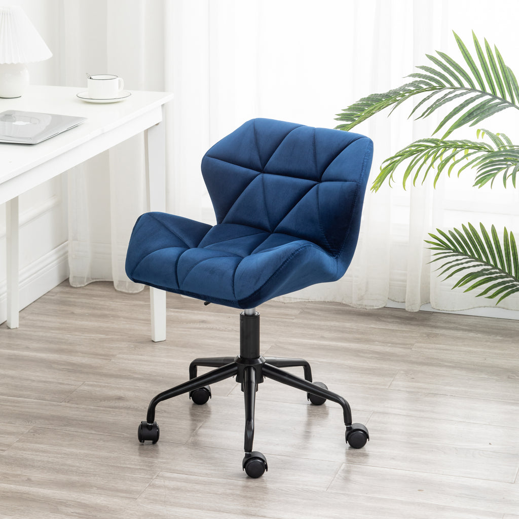 Leoglint Eldon Diamond Tufted Adjustable Swivel Office Chair, Blue