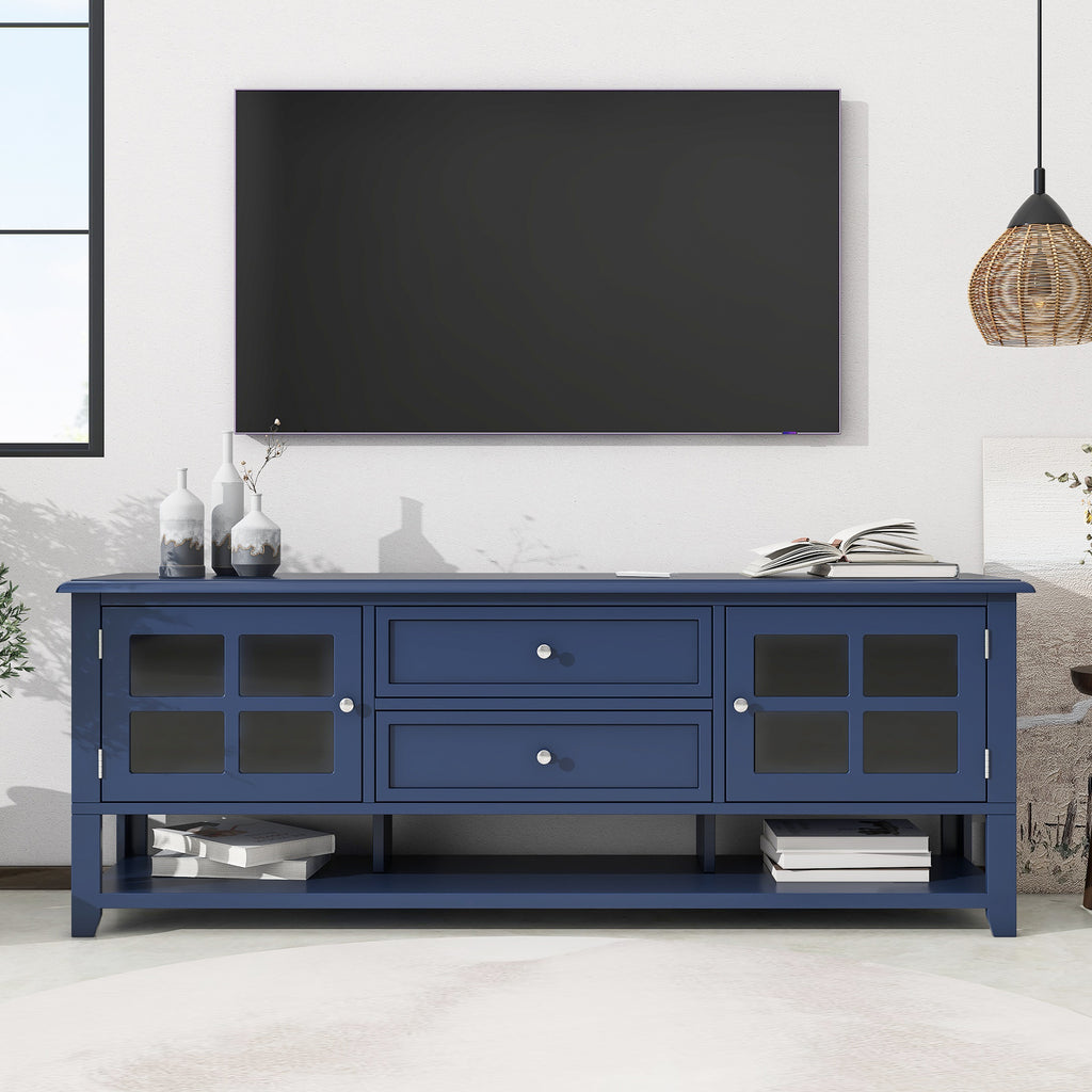 Leoglint TV Stand for TVs up to 60'', Entertainment Center with Multifunctional Storage Space, TV Cabinet with Modern Design, Media Console for Living Room, Bedroom