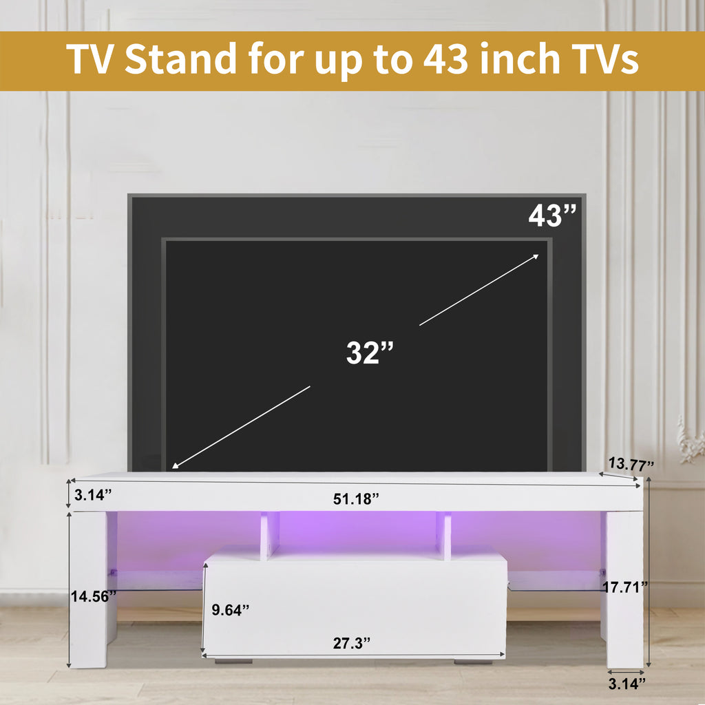 Leoglint TV stand with Storage 43 inch LED Modern TV Media Console Entertainment Center with Drawer TV cabinet for Living Room Bedroom