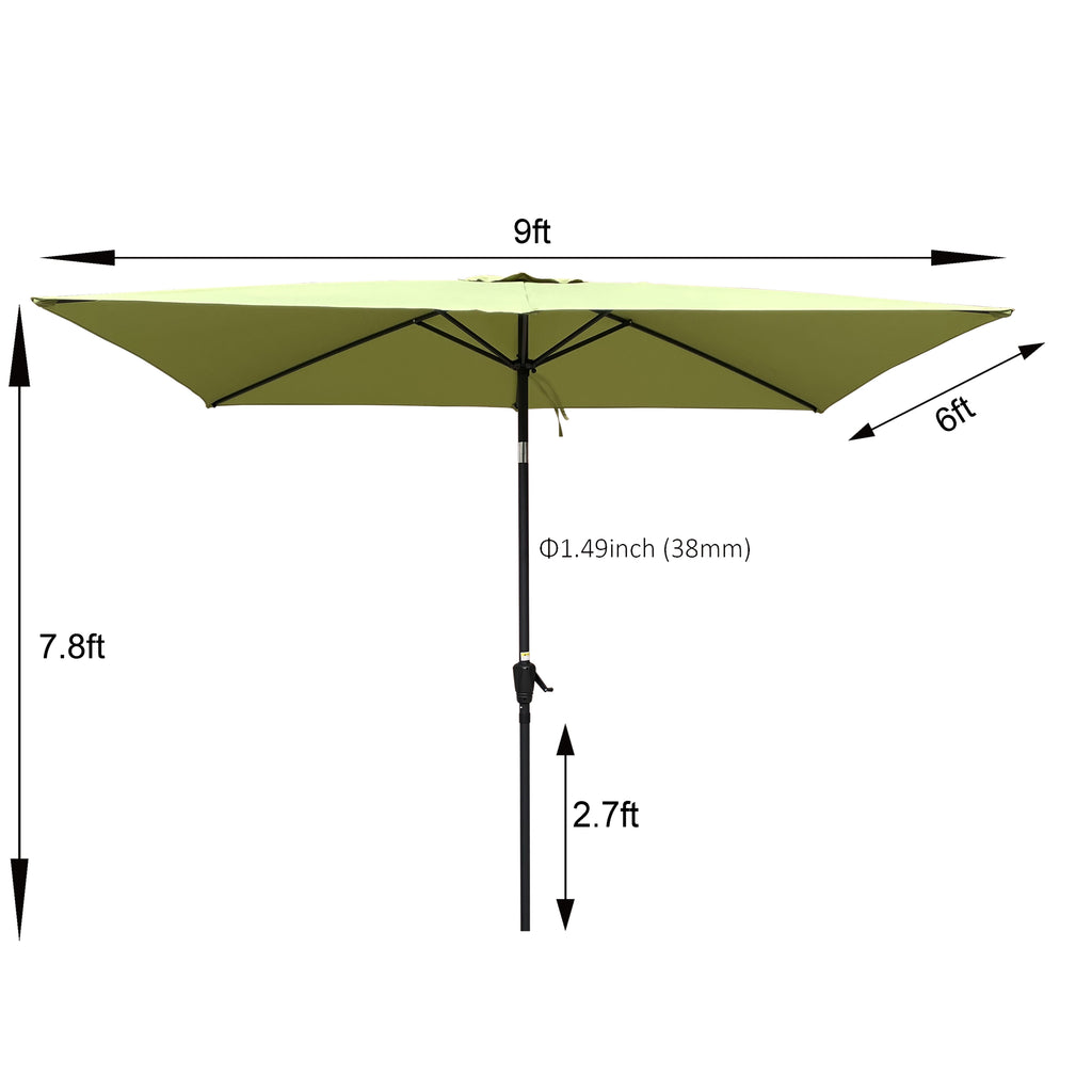 Leoglint 6 x 9ft  Patio Outdoor Umbrella Waterproof Umbrella with Crank and Push Button Tilt without flap for Garden Backyard Pool  Swimming Pool Market