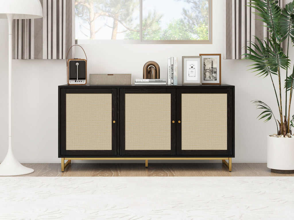 Leoglint 3 Door Cabinet,Sideboard Accent Cabinet, Storage Cabinet for Living Room, Hallway Entryway Kitchen