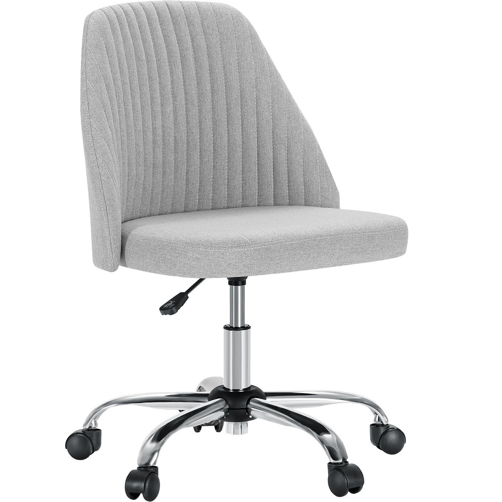 Leoglint Sweetcrispy Armless Home Office Chair with Wheels Adjustable Swivel Task Computer Vanity Chair for Small Spaces