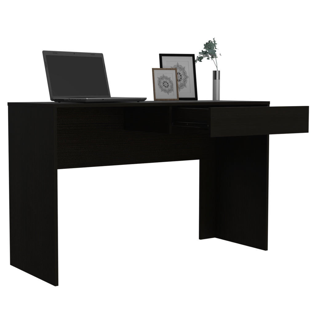 Leoglint Acre Writing Computer Office Desk, One Drawer -Black