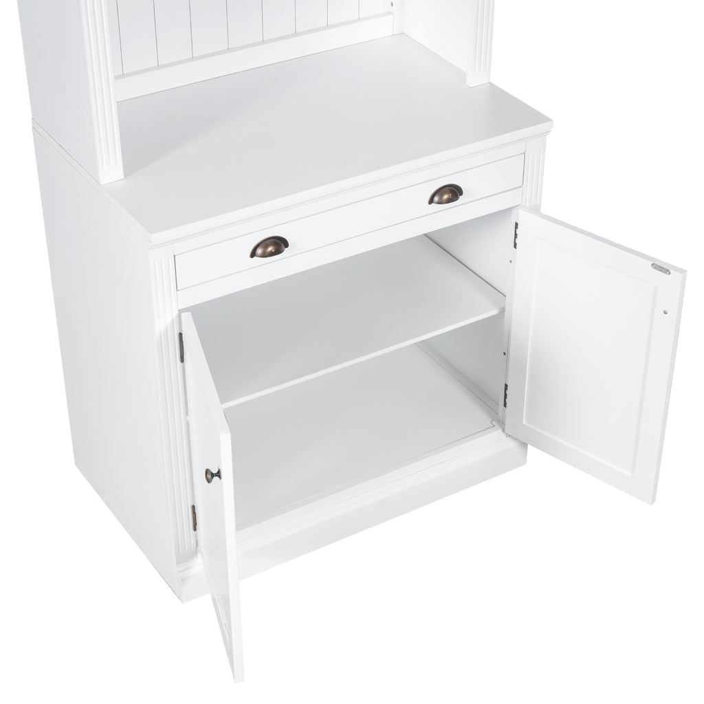 Leoglint 83.4"Tall Bookshelf with LED Lighting, Modern Bookcase with 2 Doors and 1 Drawer,Storage Bookcase with Open Shelves for Living Room,Home Office,White