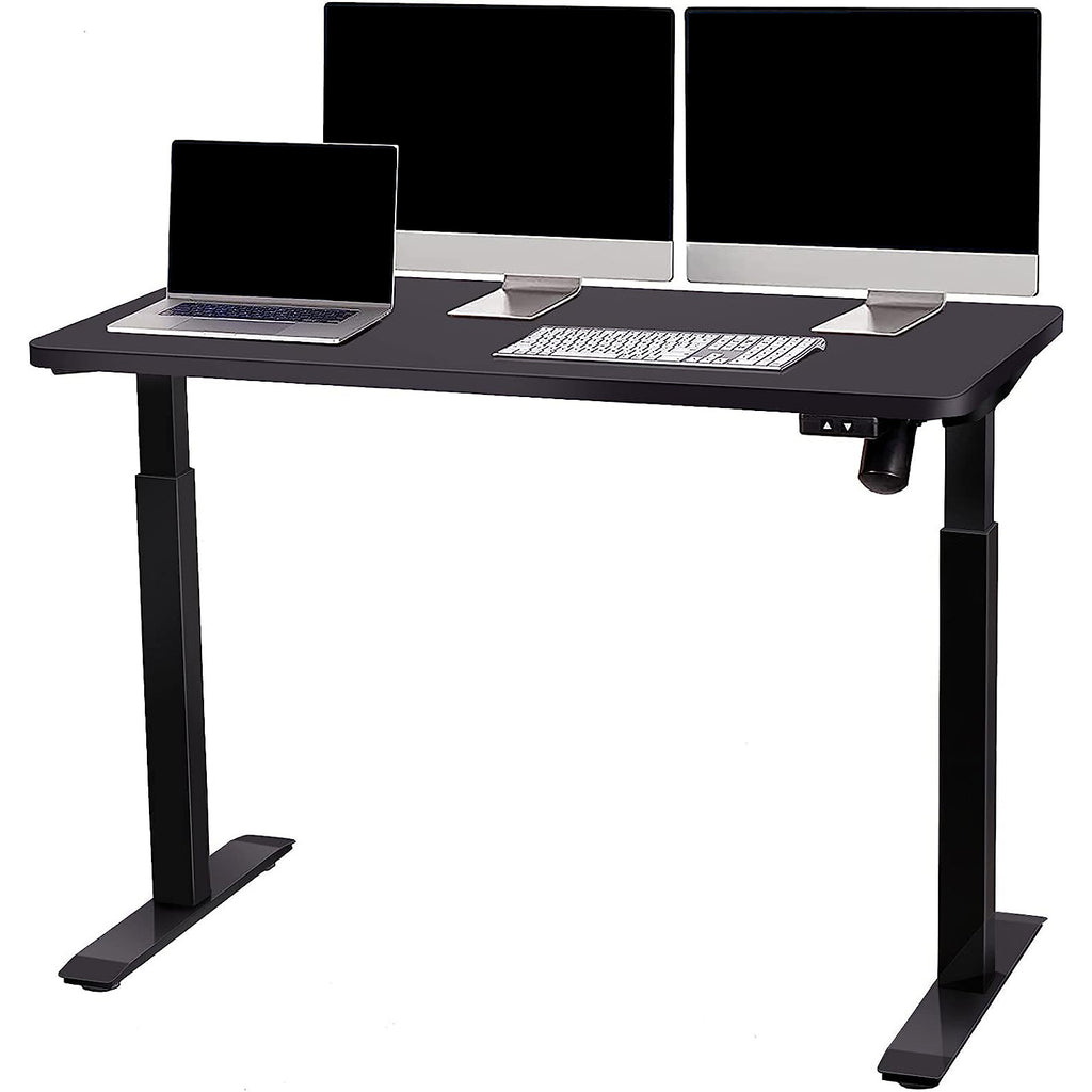 Leoglint Whole Piece Electric Standing Desk, 48 x 24 Inches Height Adjustable Desk, Sit Stand Desk Home Office Desks - Black