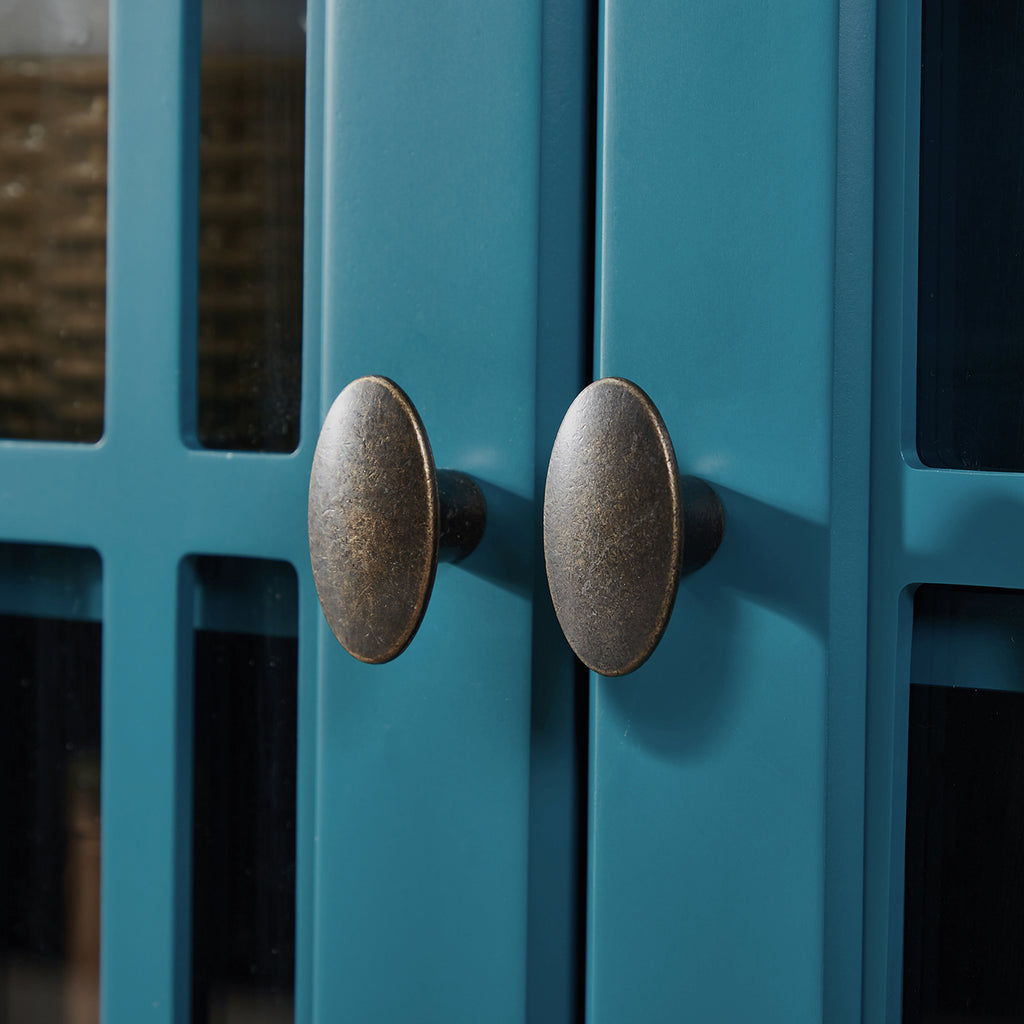 Leoglint Storage Cabinet, Buffet Sideboard, Teal Blue