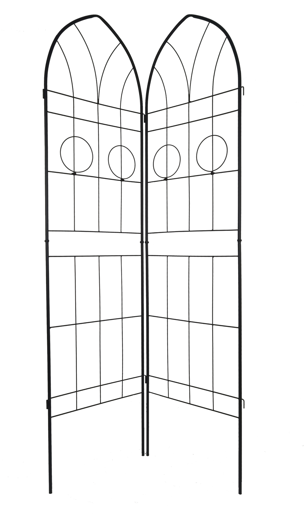 Leoglint 4 Pack Metal Garden Trellis 78.7" x 19.7" Rustproof Trellis for Climbing Plants Outdoor Flower Support Black