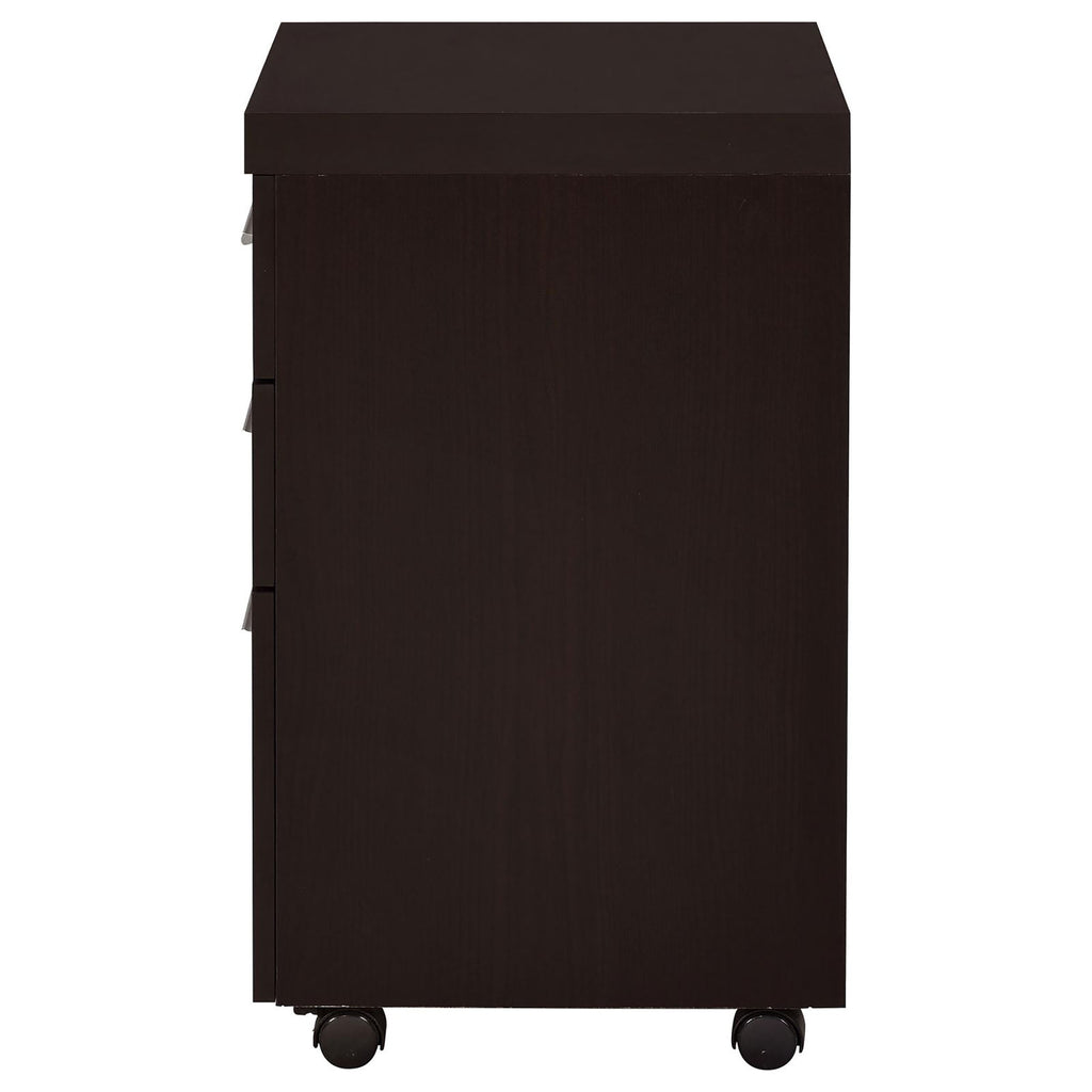 Leoglint Cappuccino 3-Drawer Mobile File Cabinet