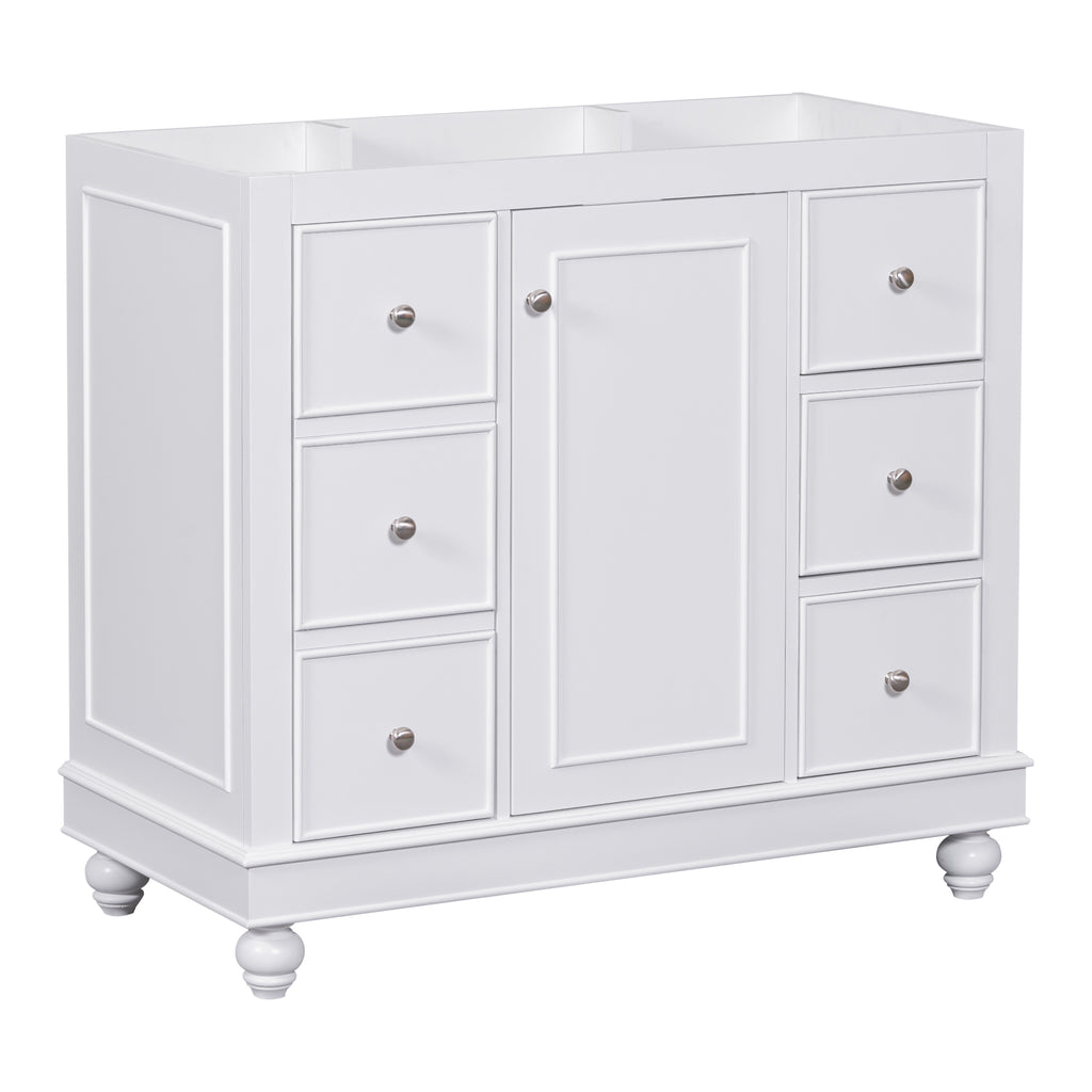 Leoglint [Cabinet Only] 36" White Bathroom vanity(Sink not included)