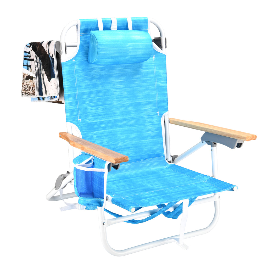 Leoglint 1PCS Outdoor Chair Backpack Beach Chairs for Adults Beach towel backpack beach chairs for adults 5 position chair with pouch folding lightweight positions back pack 13 inch high