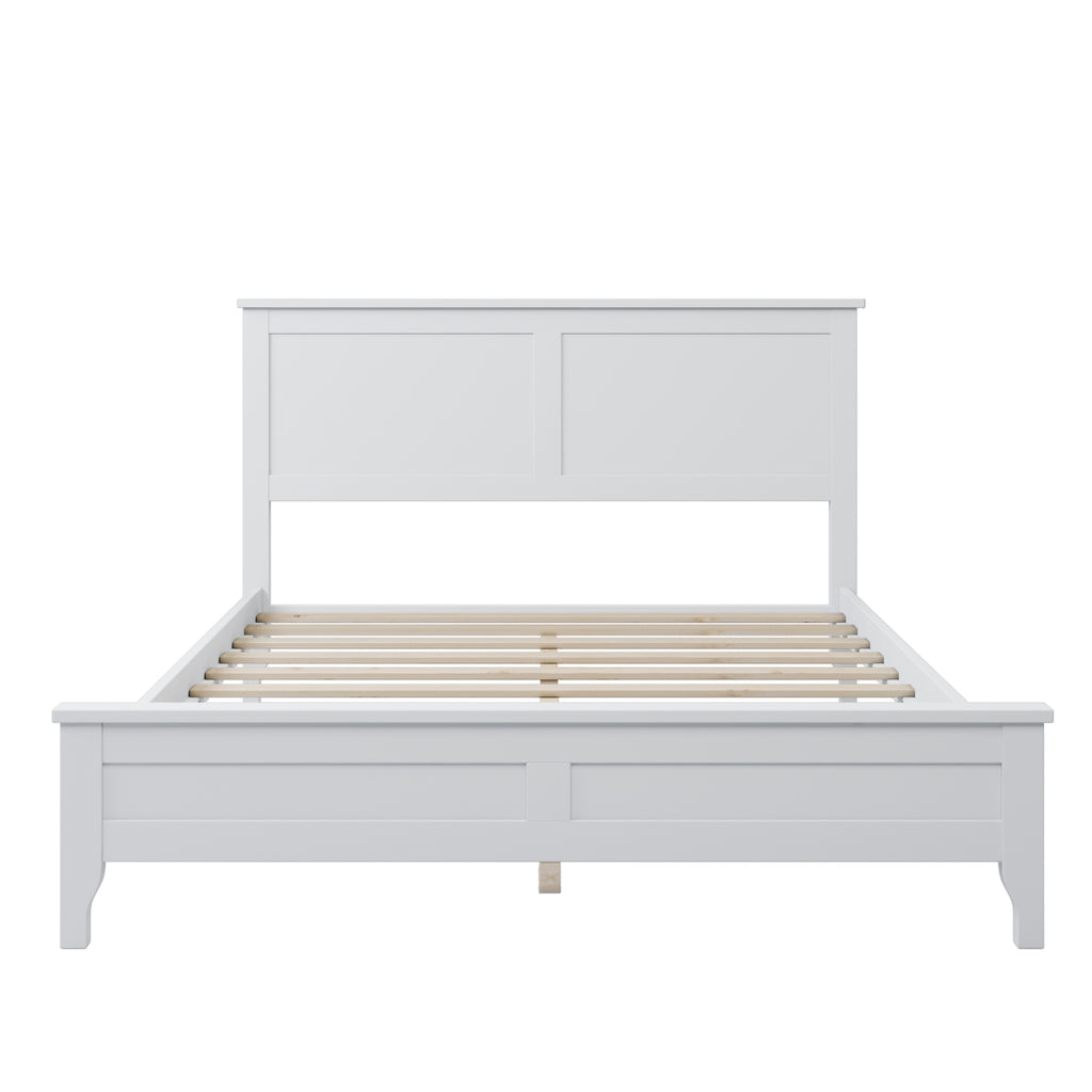 Modern White Solid Wood Full Platform Bed Frame(old sku:WF283524AAK)