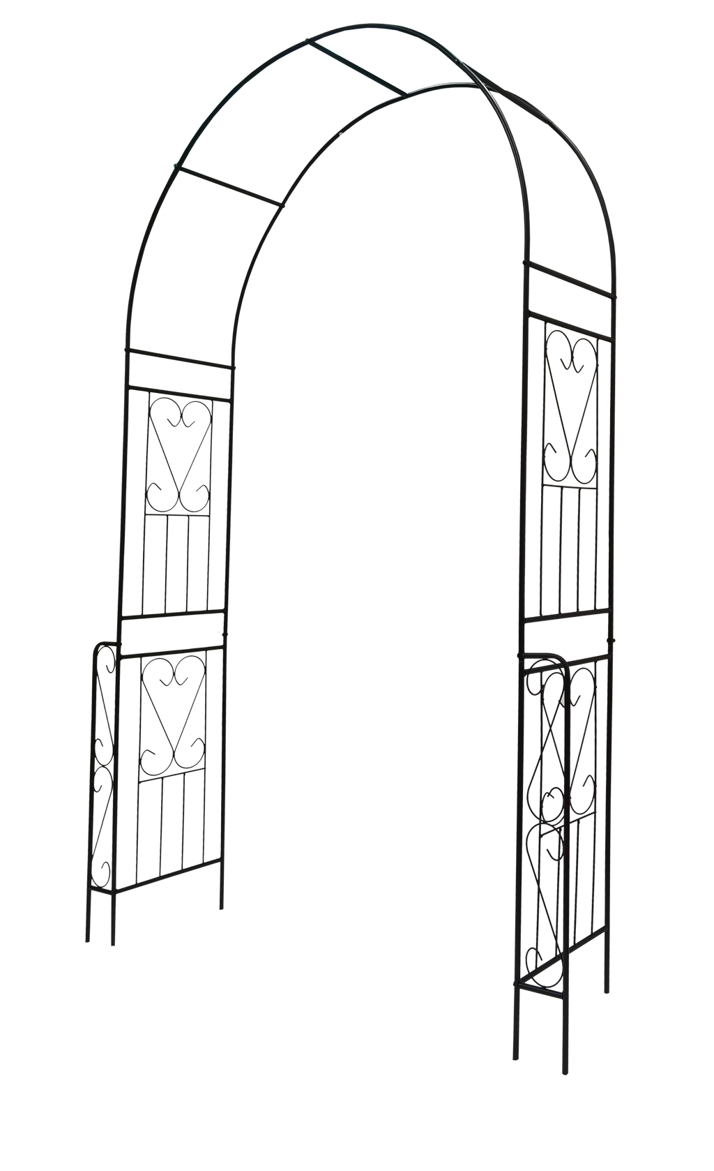 Leoglint Metal Garden Trellis W55'' x H94.5'' Garden Arbor Trellis Climbing Plants Support Rose Arch Outdoor Arch Black