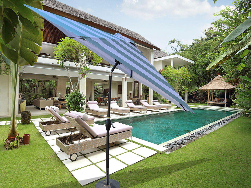 Leoglint 9FT OUTDOOR UMBRELLA Ice Blue Stripe