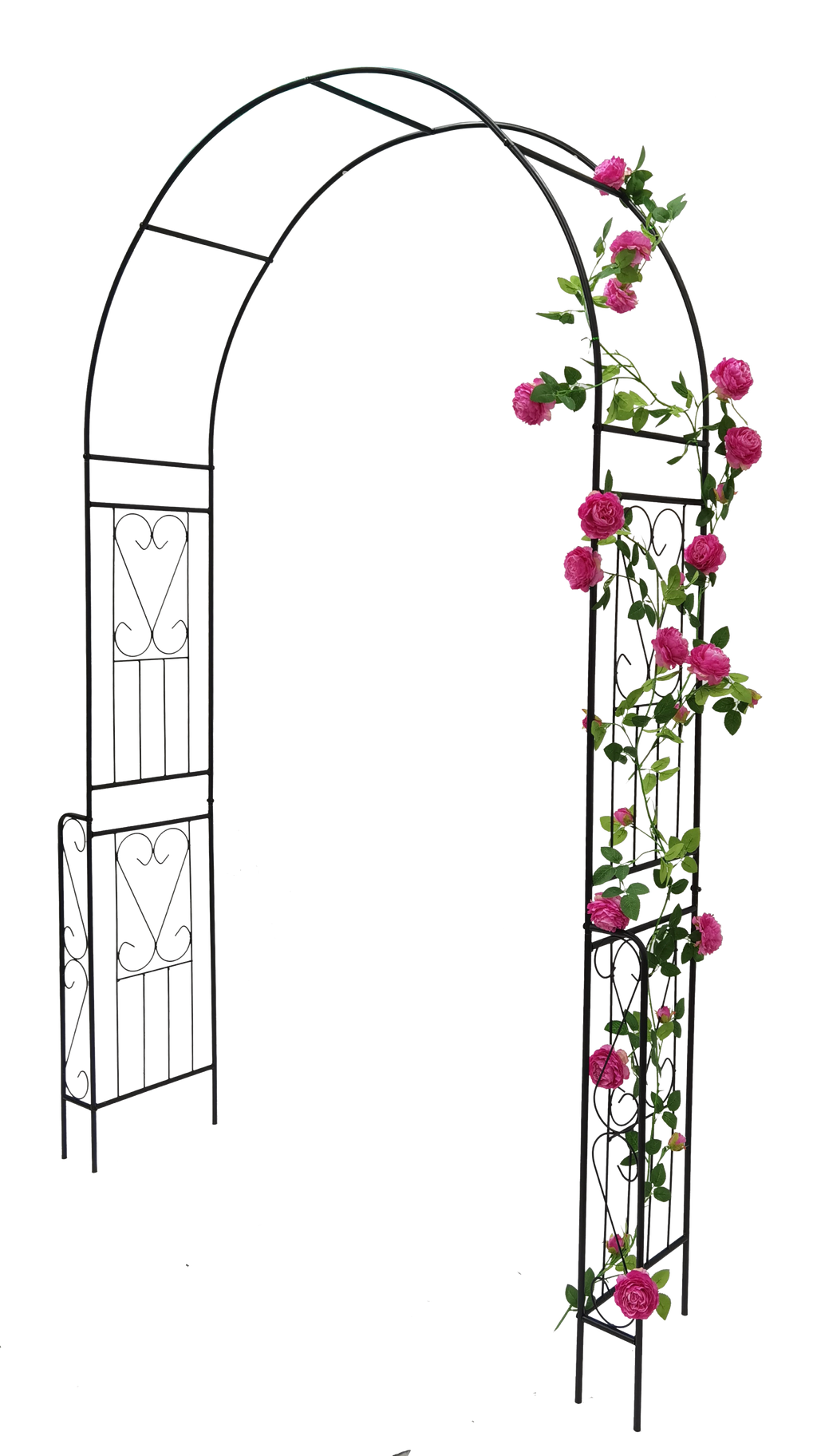 Leoglint Metal Garden Trellis W55'' x H94.5'' Garden Arbor Trellis Climbing Plants Support Rose Arch Outdoor Arch Black