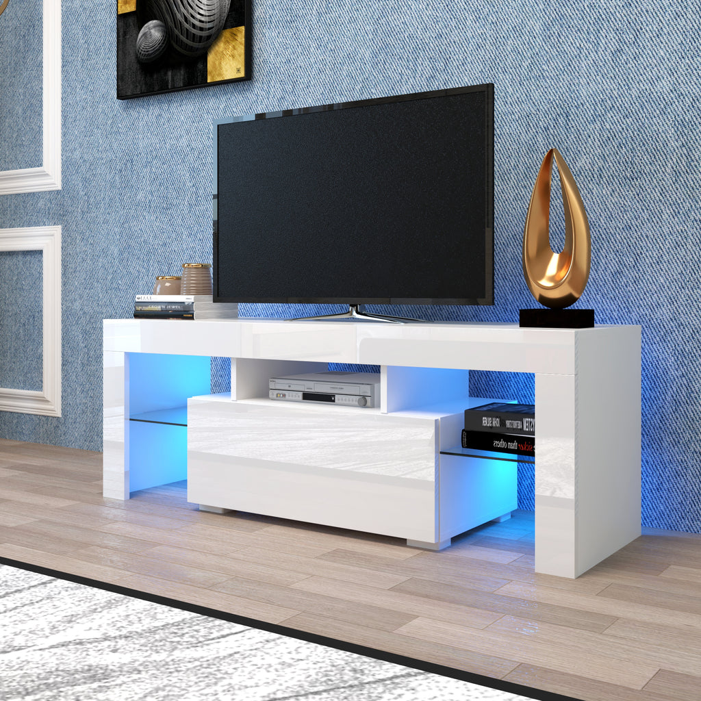 Leoglint Entertainment TV Stand, Large TV Stand TV Base Stand with LED Light TV Cabinet.