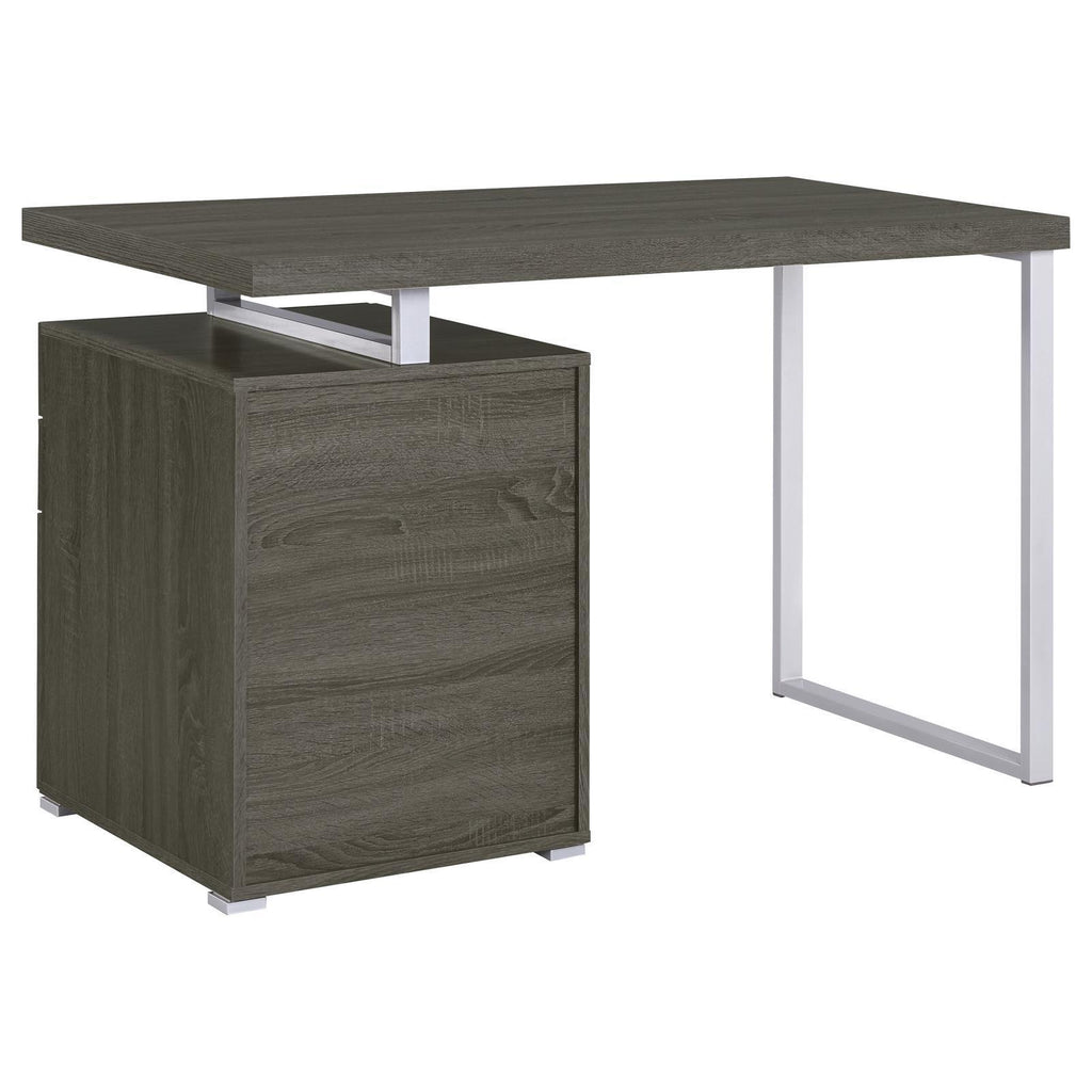 Leoglint Weathered Grey 3-drawer Reversible Office Desk