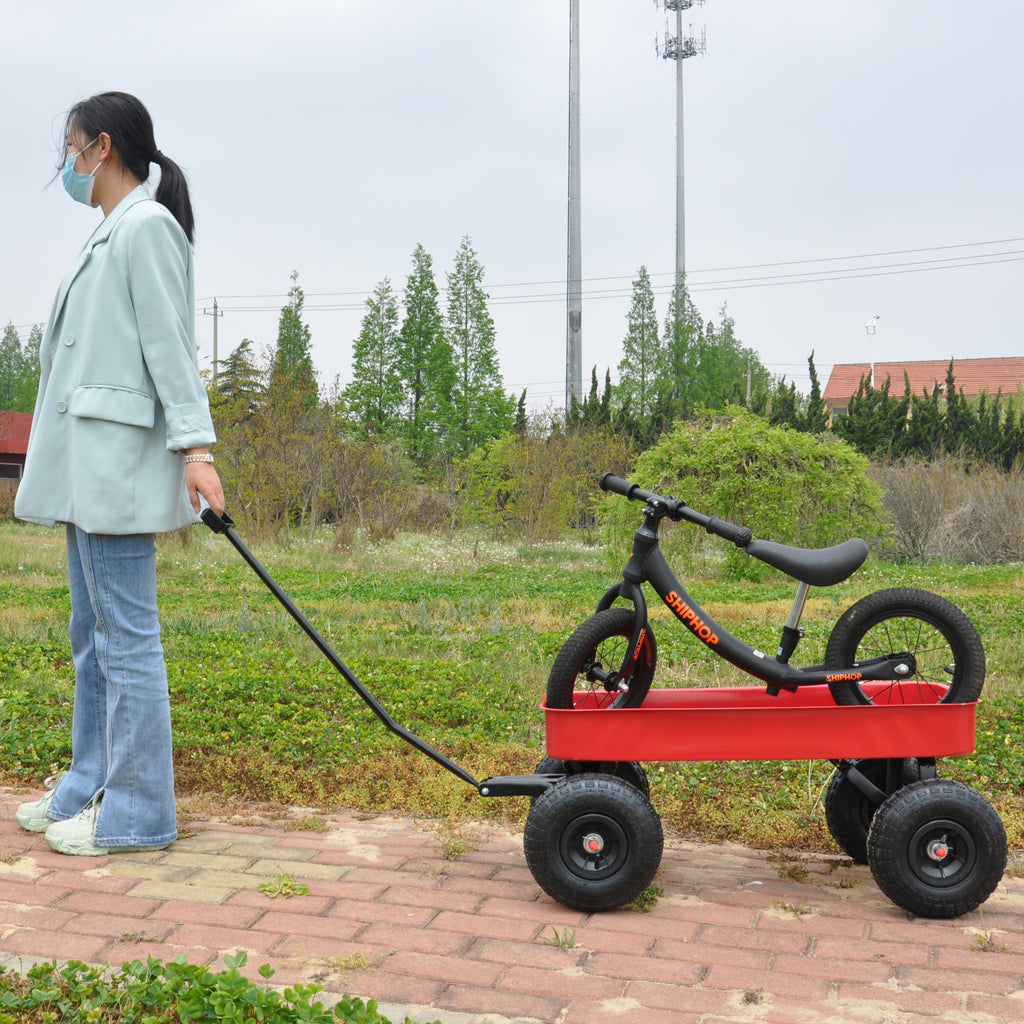 Leoglint Garden cart Outdoor Wagon All Terrain Pulling  Air Tires Children Kid Garden