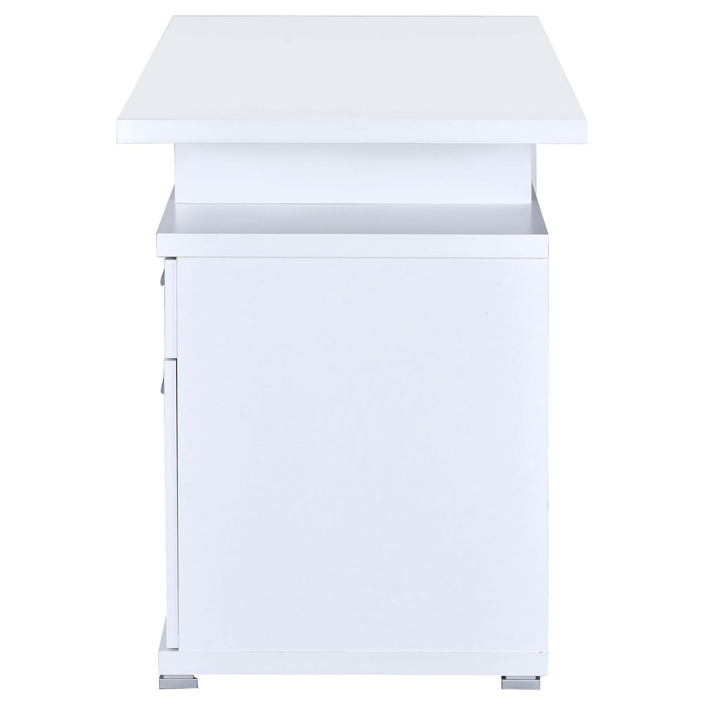 Leoglint White 2-Drawer Reversible Office Desk