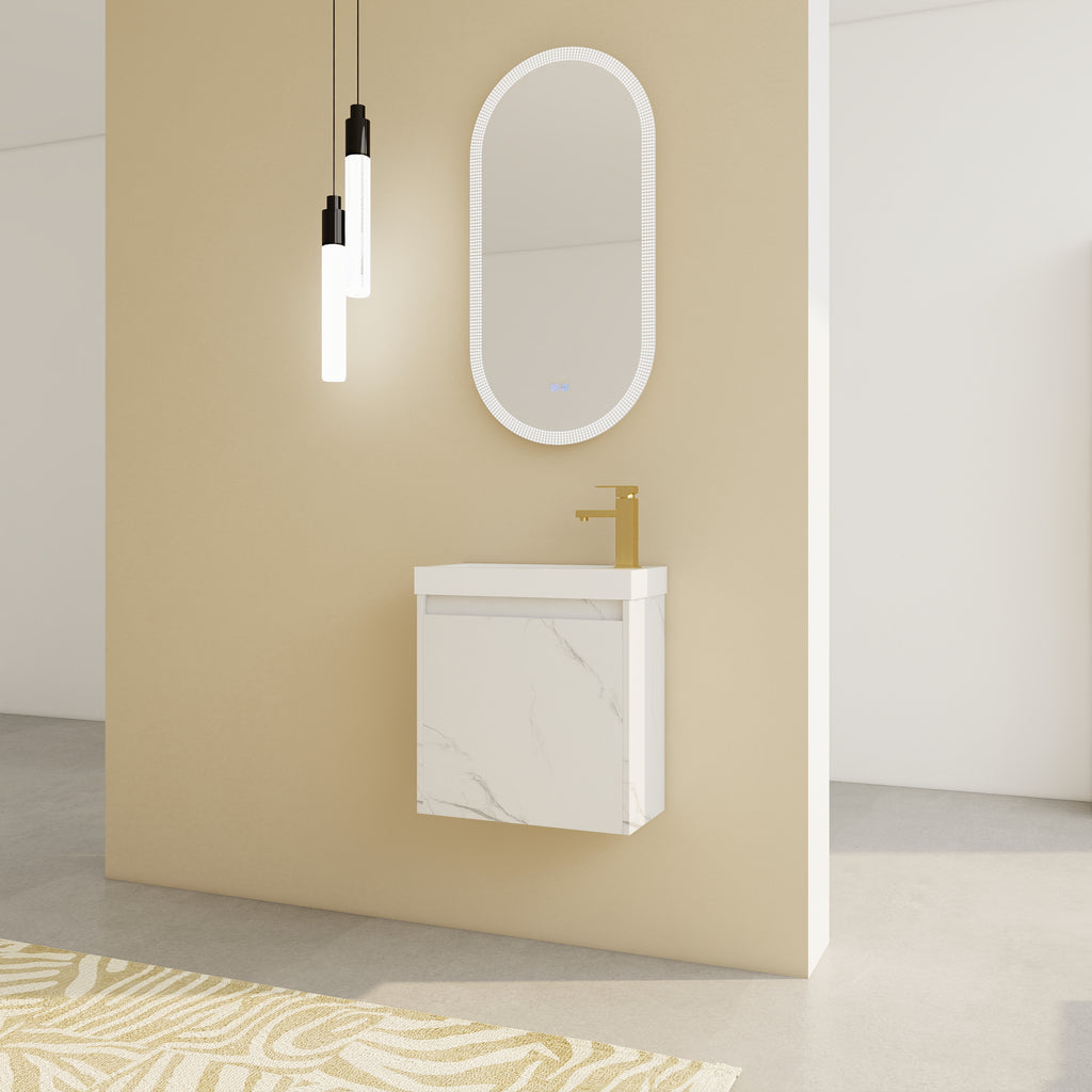 Leoglint 20'' Floating Wall-Mounted Bathroom Vanity with Resin Sink & Soft-Close Cabinet Door