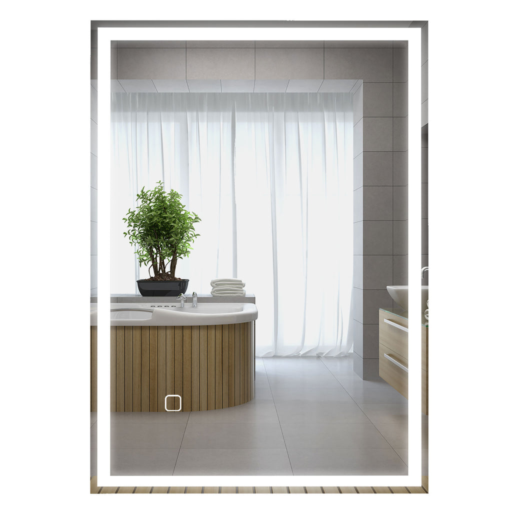 Leoglint Dimmable LED Bathroom Mirror, 3 Colors & Defogging