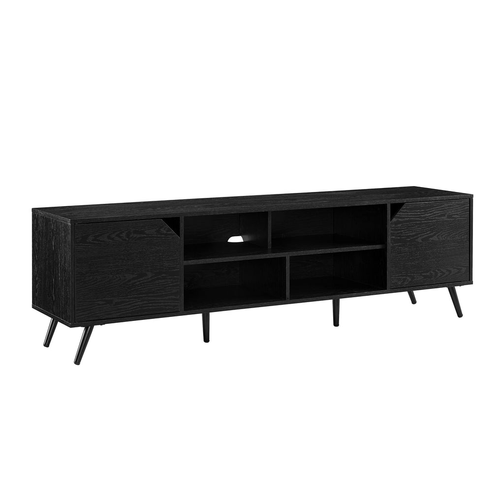 Leoglint Contemporary 2-Door Minimalist TV Stand for TVs up to 80 inches – Black